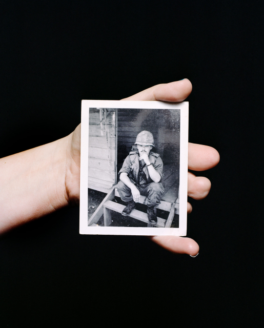 Mathieu Asselin Heather Bowserholds a photograph of her father, Morris Bowser, Ohio, 2012 © Mathieu Asselin, all rights reserved