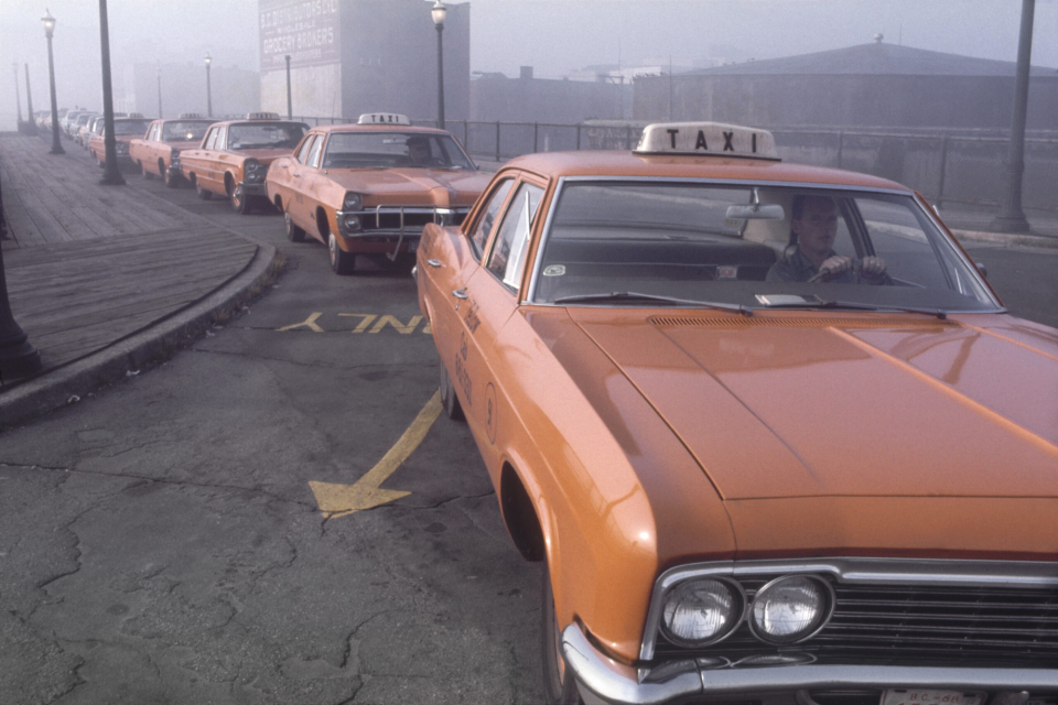 Fred Herzog, Orange Cabs, 1968 - Courtesy of the artist and Equinox Gallery.