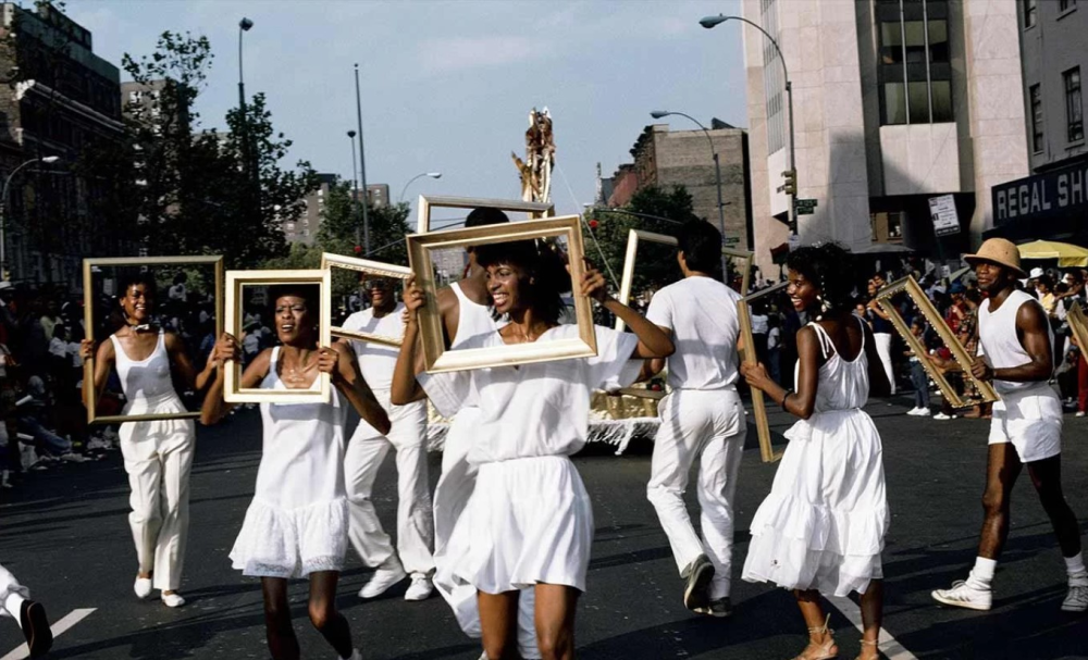 Lorraine O'Grady, Art Is. . . (Troupe Front), 1983/2009. Courtesy of the artist and Mariane Ibrahim (Chicago, Paris, Mexico City) © 2023 Lorraine O’Grady/Artist Rights Society (ARS), New York.