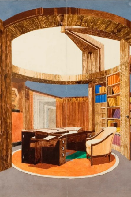 Pierre Chareau "Bureau-bibliothèque des appartements intimes d’une Ambassade française à l’exposition internationale de 1925 1924" -1925 © Les Arts Décoratifs / Luc Boegly