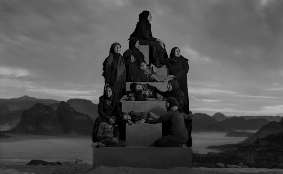 Nick Brandt, Woman with Sleeping Children, Jordan, 2024