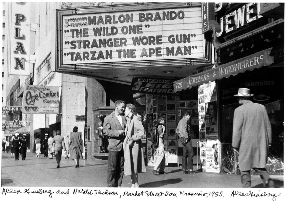Allen Ginsberg, Neal Cassady and Natalie Jackson conscious of their Roles in Eternity, Market Street, San Francisco, 1955 - Courtesy of the artist and Howard Greenberg Gallery.