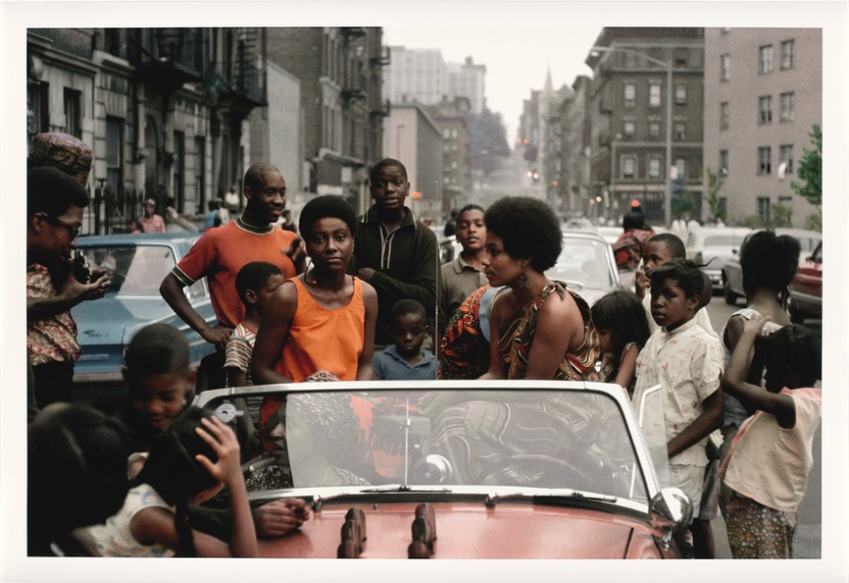 Kwame Brathwaite, "Untitled (Garvey Day, Deedee in Car)", c. 1965, printed 2021. Courtesy of the Kwame Brathwaite Archive and Jenkins Johnson Gallery. © The Kwame Brathwaite Archive, all rights reserved