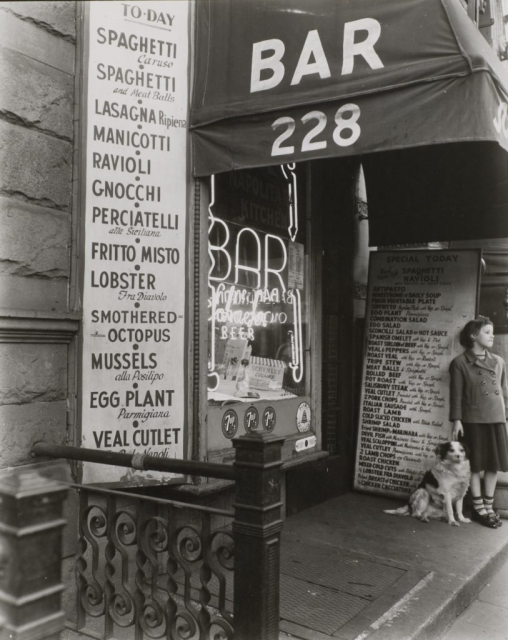 &quot;Napolitana Kitchen, West 4th St&quot; ca. 1947  Berenice Abbott. Museum purchase, Zemurray Foundation Fund, 76.269