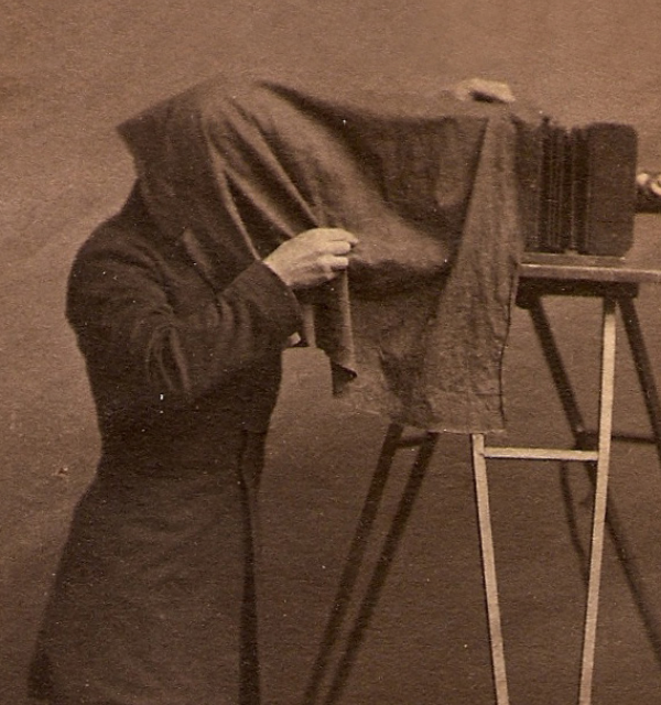 Unknown artist (American). Studio photographer at work (detail), ca. 1855. Salted paper print. The Metropolitan Museum of Art, New York, William L. Schaeffer Collection, Promised Gift of Jennifer and Philip Maritz, in celebration of the Museum's 150th Anniversary