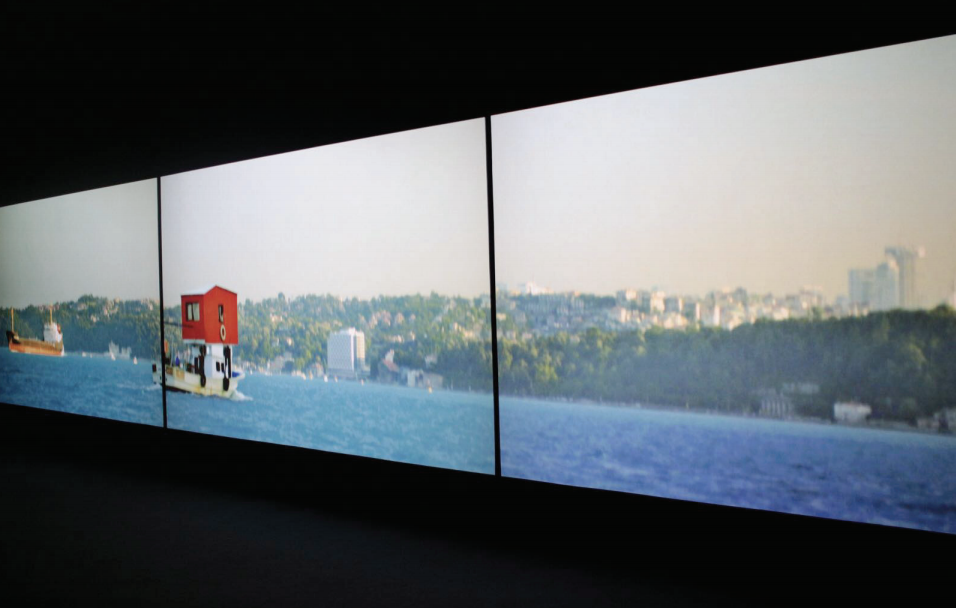 Volkan Aslan, Home Sweet Home, 6’ 50’’ / 3 channel video, commissioned by 15th Istanbul Biennial 2017. Installation view from 15th Istanbul Biennial “a good neighbour” 2017 curated by Elmgreen&Dragset © Voikan Aslan, courtesy of artist and Istanbul Foundation for Culture and Arts (IKSV)