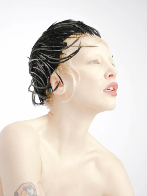 Scotty So, Moose in a 60s Dior Feather Wig Style Hat, 2026 - Courtesy of the artist and MARS Gallery.