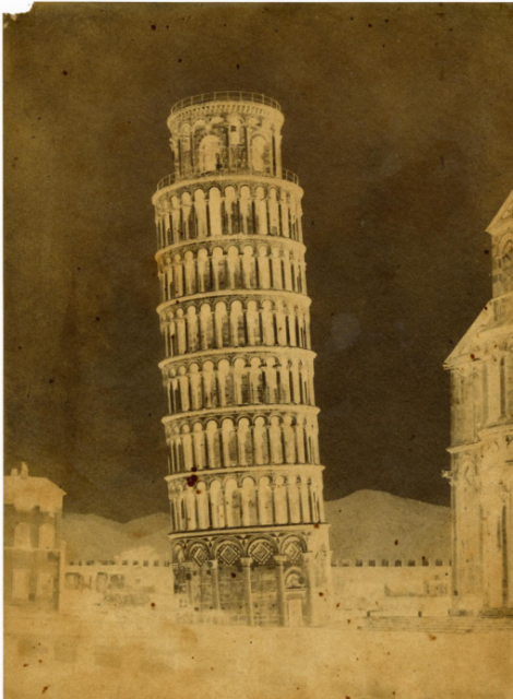 Louis-Alphonse Davanne (French, 1824-1912)“The Tower of Pisa,” 1853 - Courtesy of the artist and Hans P. Kraus Jr. Inc.