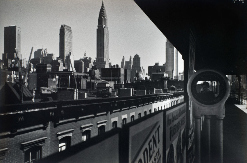 Ilse Bing (American, born Germany, 1899 - 1998) New York, "The Elevated, and Me", 1936. Gelatin silver print Purchase, from the Walter P. Chrysler, Jr., Photography Fund 2001.3