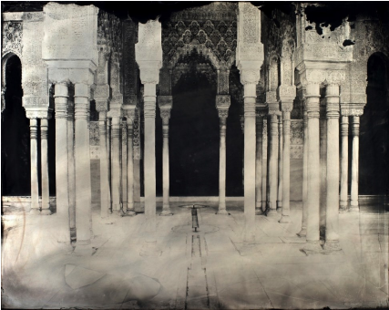 Sergio Vega, El Patio de los Leones, 2016, tintype (wet collodion on aluminum plate), 40 x 50 cm