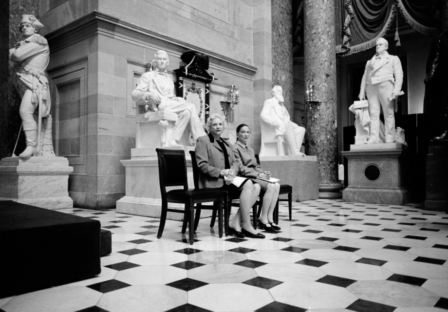 David Hume Kennerly, Sandra Day O'Connor and Ruth Bader Ginsburg, First and Second Women to serve as Justices on the U.S. Supreme Court, Statuary Hall in the U.S. Capitol Building, Washington, D.C.© Center for Creative Photography, Arizona Board of Regents