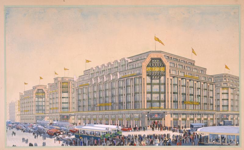 Louis-Marie et Jacques Charpentier, Grands magasins de La Samaritaine, Paris, projet de restructuration des magasins n°1, 2 et 4, vers 1932 © Cité de l'architecture et du patrimoine / Archives d'architecture contemporaine