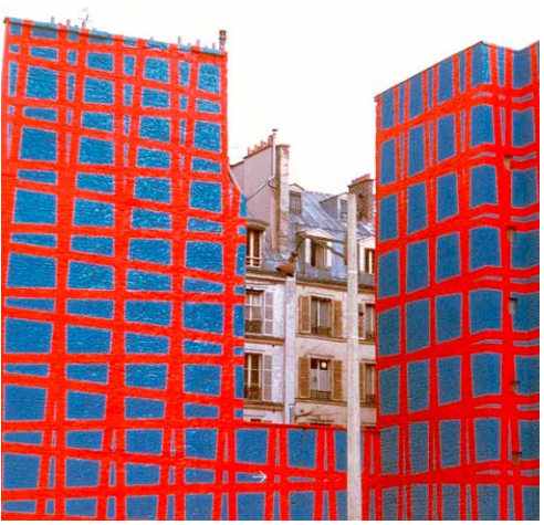 Trames 3°, murs du Plateau La Reynie, Paris © François Morellet / ADAGP, Paris