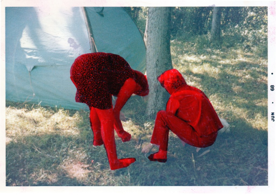 Dean Cross, Campers (2019). Archival ink on found photograph. Image courtesy of the artist.