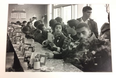A Toddle House in Atlanta has the distinction of being occupied during a sit-in by some of the most effective organizers in America when the SNCC staff and supporters take a break from a conference to demonstrate, 1963 - Courtesy of the artist and Danny Lyon.
