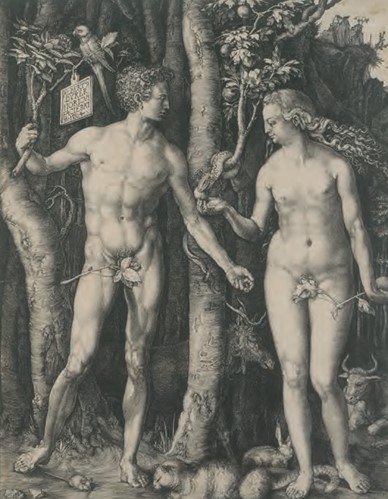 Albrecht Dürer, &quot;Adam et Eve&quot;, 1504, gravure sur bois, Petit Palais, musée des Beaux-arts de la Ville de Paris © Paris Musées / Petit Palais