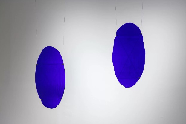 Marija Olšauskaité, budinti (Oversee), 2028 – ongoing, Stained-glass, Installation view of the show at Grazer Kunstverein, 2023, Graz. Photo: kunst-dokumentation.com. Courtesy: PM8/Francisco Salas, Vigo
