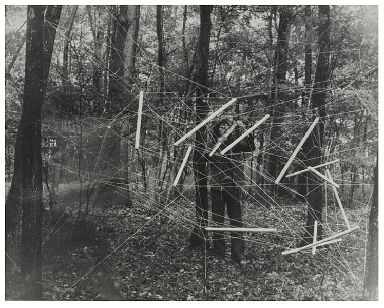 Estate of Stefan Bertalan & Esther Schipper, Membranes, installation in the city forest of Timisoara | 1976 - Courtesy of the artist and Jecza Gallery.