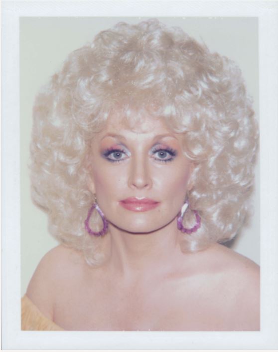 Dolly Parton 1985 unique Polaroid print © The Andy Warhol Foundation for the Visual Arts Inc. Licensed by Artists Rights Society ARS, New York