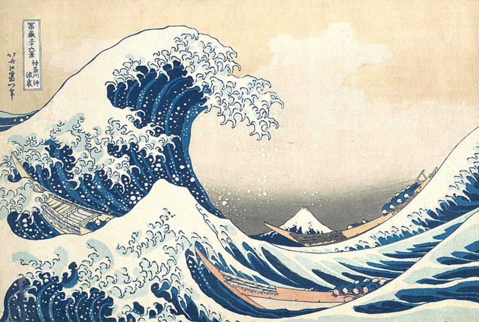 Katsushika Hokusai, Under the Wave off Kanagawa, from the series Thirty-six Views of Mount Fuji (detail), Japanese, Edo period, about 1830–31 (Tenpō 1–2). . William Sturgis Bigelow Collection.